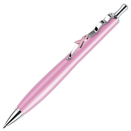 Picture of Glistening Pink Lacquer Breast Cancer Awareness Pens