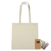 100% Cotton Coloring Tote Bag With Crayons