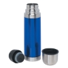 16 oz. Stainless Steel Thermos Blue Lid Off