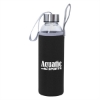 18 Oz. Aqua Pure Glass Bottle w/ Black Neoprene Sleeve