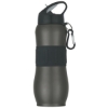 28 Oz. Stainless Steel Sport Grip Bottle-Charcoal w/ Black Lid