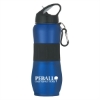 28 Oz. Stainless Steel Sport Grip Bottle-Blue w/ Black Lid