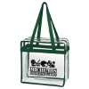 Clear Tote Bag With Zipper-Forest Green