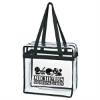 Clear Tote Bag With Zipper-Black