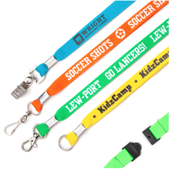 5/8" Promotional Youth Flat Polyester Lanyards