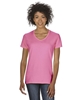 Gildan Ladies Heavy Cotton 100% Cotton V-Neck T-Shirt Azalea