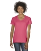 Gildan Ladies Heavy Cotton 100% Cotton V-Neck T-Shirt Coral Silk