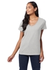 Hanes Ladies' Perfect-T V-Neck T-Shirt Ash