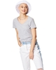 Hanes Ladies' Perfect-T V-Neck T-Shirt Light Steel