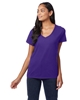 Hanes Ladies' Perfect-T V-Neck T-Shirt Purple