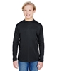 A4 Youth Long Sleeve Cooling Performance Crew Shirts Black