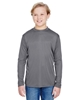 A4 Youth Long Sleeve Cooling Performance Crew Shirts Graphite