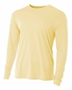 A4 Youth Long Sleeve Cooling Performance Crew Shirts Light Yellow