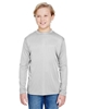 A4 Youth Long Sleeve Cooling Performance Crew Shirts Silver