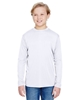 A4 Youth Long Sleeve Cooling Performance Crew Shirts White