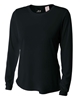 A4 Ladies' Long Sleeve Cooling Performance Crew Shirts Black