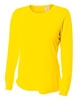 A4 Ladies' Long Sleeve Cooling Performance Crew Safety Yellow