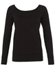 Bella + Canvas Ladies' Sponge Fleece Wide Neck Sweatshirts Black