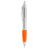 Curvaceous Matte Silver Ballpoint Orange