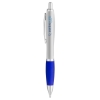 Curvaceous Matte Silver Ballpoint  Blue