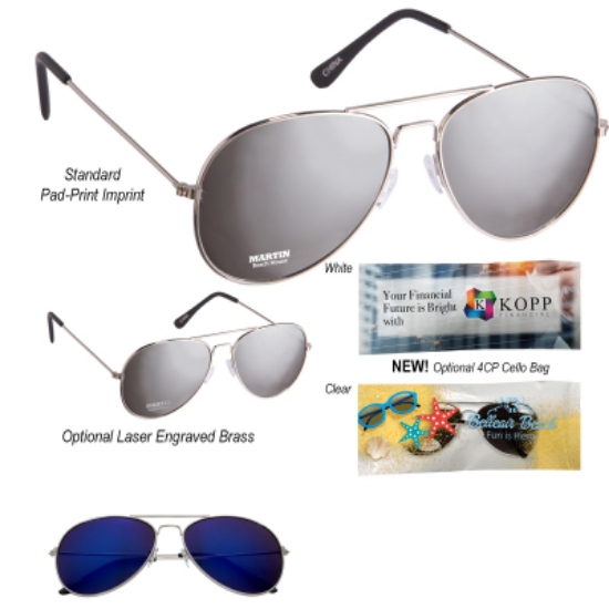 Color Mirrored Aviator Sunglasses