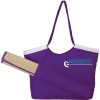 Beach Tote Bag w/ Roll Up Natural Fiber Mat-Purple