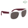 Rubberized Sunglasses White w/ Maroon