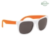 Rubberized Sunglasses White w/ Orange