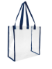 Clear Game Tote Navy Blue Trim