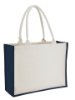 Cotton Landscape Tote Navy Blue Trim