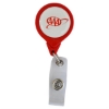 No-Twist Round Retractable Badge Reels w/ Bulldog Clip Red