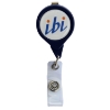 No-Twist Round Retractable Badge Reels w/ Bulldog Clip Navy Blue