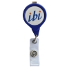 No-Twist Round Retractable Badge Reels w/ Bulldog Clip Royal Blue