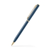 Blue Brass Twist Action Pen With Gold Trim