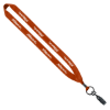 3/4" Polyester Lanyard with Metal Crimp & Bulldog Clip Orange