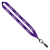 3/4" Polyester Lanyard with Metal Crimp & Bulldog Clip Purple