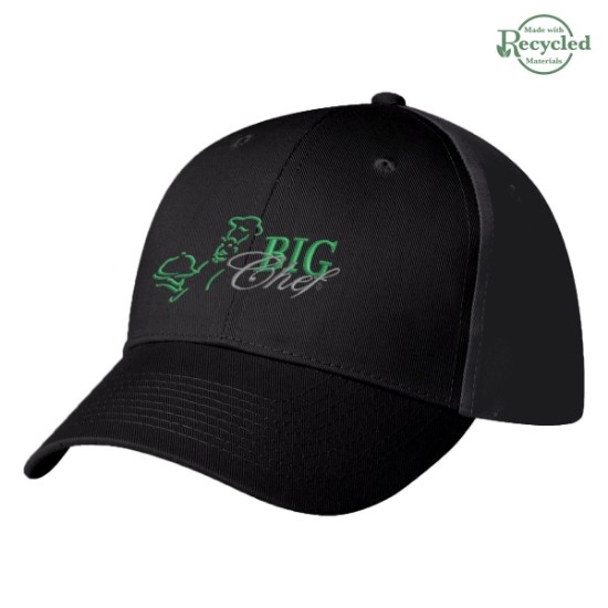 Custom Logo 6 Panel Polyester Cap - Embroidered Black