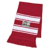 Custom Logo Two-Tone Knit Scarf with Fringe Red