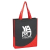 Custom Logo Non-Woven Tote With Accent Trim - Silk Screen Black With Red