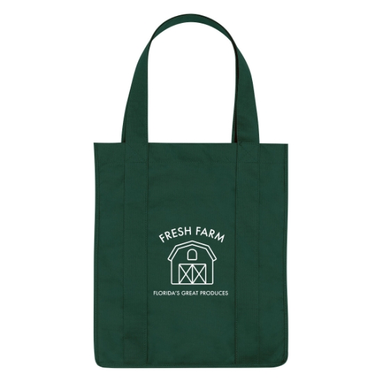 Custom Logo Non-Woven Shopper Tote Bag Forest Green