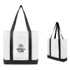 Custom Logo Non-Woven Tote Bag with Trim Colors White With Black