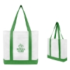 Custom Logo Non-Woven Tote Bag with Trim Colors White With Kelly Green