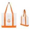 Custom Logo Non-Woven Tote Bag with Trim Colors White With Orange