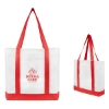 Custom Logo Non-Woven Tote Bag with Trim Colors White With Red