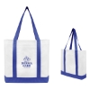 Custom Logo Non-Woven Tote Bag with Trim Colors White With Royal Blue