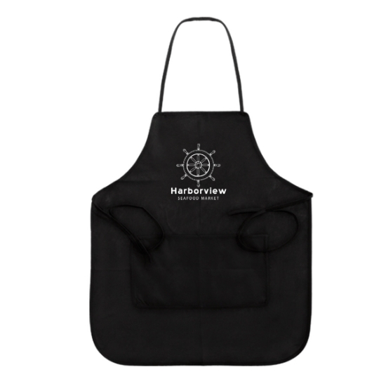 Custom Logo Non-Woven Full Apron Black