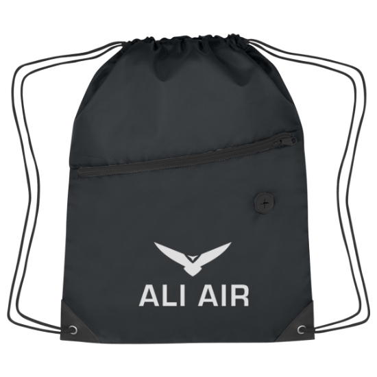 Custom Logo Hit Sports Pack with Front Zipper Black