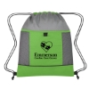 Custom Logo Honeycomb Ripstop Drawstring Bag Lime With Gray