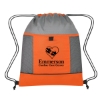 Custom Logo Honeycomb Ripstop Drawstring Bag Orange With Gray