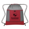 Custom Logo Honeycomb Ripstop Drawstring Bag Red With Gray